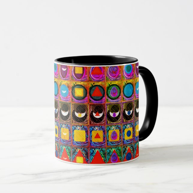 Caneca Símbolos Elementares Meditação de Padrões Tattva (Frente Esquerda)