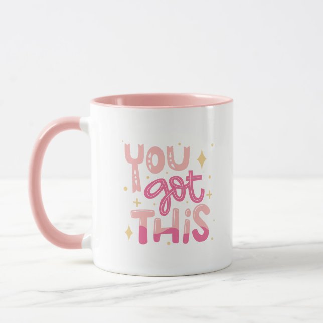 Caneca Simple Adorable You Got This Motivational Pink (Esquerda)