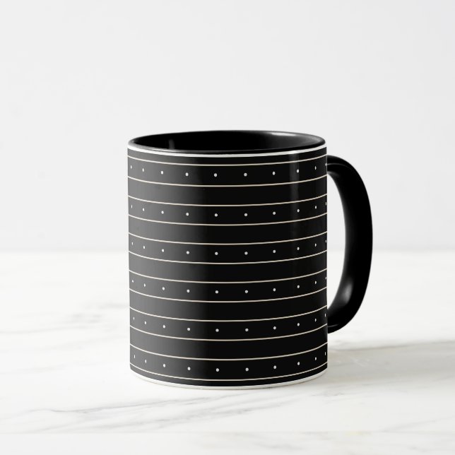 Caneca Simple Black Background With Grey Stripes And Tiny (Frente Esquerda)