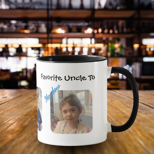 Caneca Simple Photo Favorite Uncle Personalize (For the quiet but Favorite Uncle  in your children's lives.)