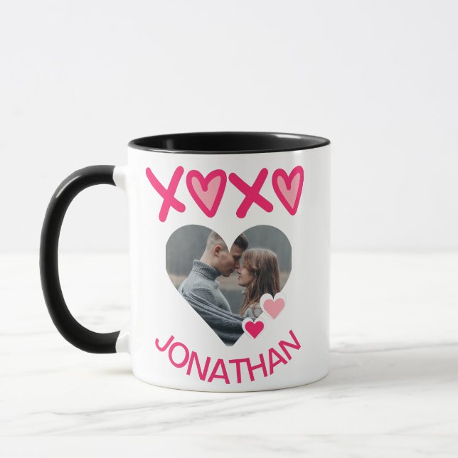 Caneca Simples Elegante Namorados de Amor Bonito Casal (Esquerda)