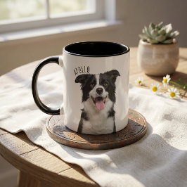 Caneca Simples Moderna com Nome e Foto do Animal d