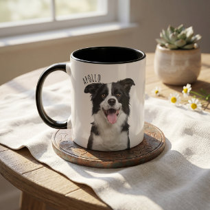 Caneca Simples Moderna com Nome e Foto do Animal d