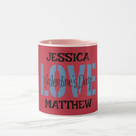 Caneca simples namorados rosa elegante, doce para casal