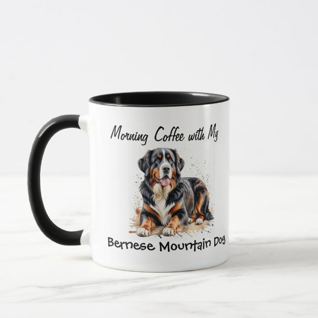 Caneca Simples Pet Bernese Mountain Dog Personalize (Esquerda)