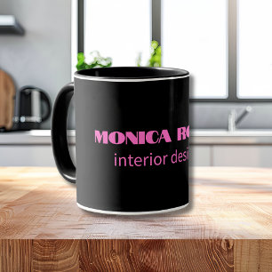 Caneca Simples profissional Neon Pink Preto