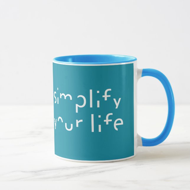 Caneca "Simplifique a sua vida" imagens de cores personal (Direita)