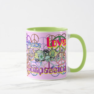 Caneca Sinais de Paz Retro dos Anos 60 em AbundânciaPaz A