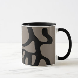 Caneca Sinais distantes: Abstrato preto e Cinza