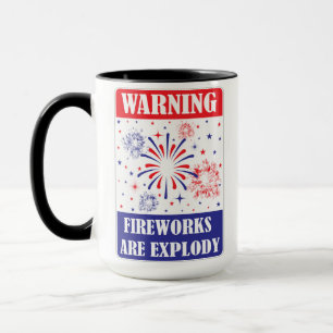 Caneca Sinal de Alerta de Fogos de Artifício