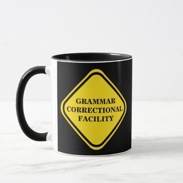 Caneca Sinal de Aviso Gramatical Personalizar (Esquerda)