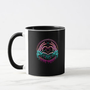 Caneca Sinal de Coração - Mão de Esqueleto Estranho Hallo