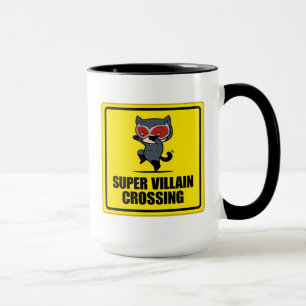 Caneca Sinal de Cruzamento de Super Villain Chibi CatWome