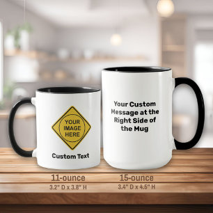 Caneca Sinal de Diamante de Aviso Personalizado