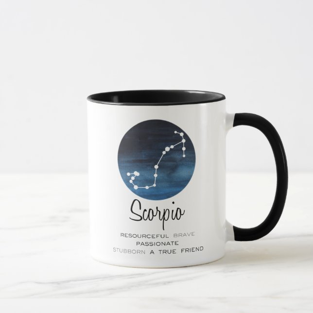 Caneca Sinal de Escorpião, Constelação, Café Zodiac (Direita)