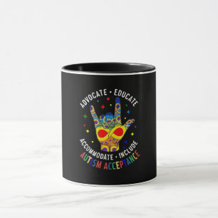 Caneca Sinal de Mão ILY de Aceitação do Autismo – Neurodi