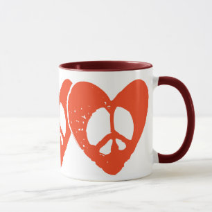 Caneca Sinal de Paz do Coração Vermelho