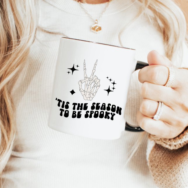 Caneca Sinal de Paz Retro Sinal de Paz Halloween Mug (Criador carregado)