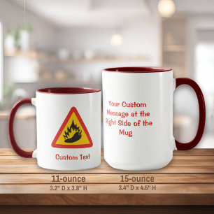 Caneca Sinal de perigo de pimenta quente