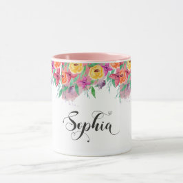 Caneca Sinal de Sophia floral Calliografia Baby Mu