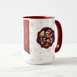 Caneca Sinal de Ursinho de Natal Branco de Banner Persona