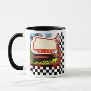 Caneca Sinal de Vazio do Diner Retroativo do 50