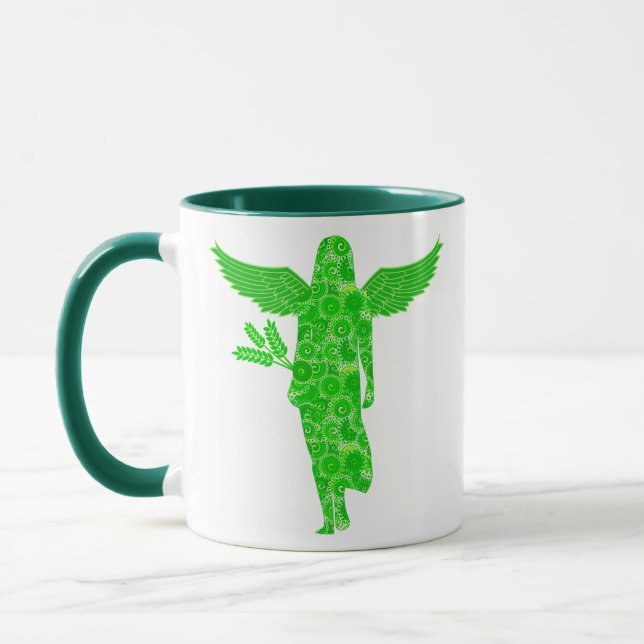 Caneca Sinal de Zodíaco para Virgo em tons de verde (Esquerda)