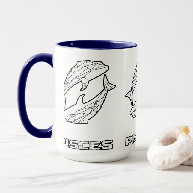 Caneca Sinal Zodiac Mug:Peixes (Com Donut)