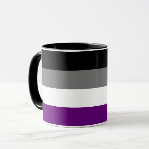 Caneca Sinalizador Asexual do Orgulho Arco-Íris [ Áce  De