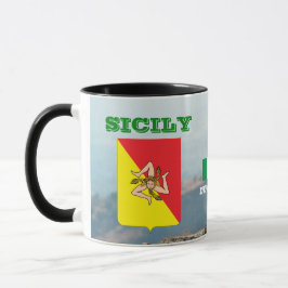 Caneca Sinalizador da Sicília e crest - Mug personalizáve