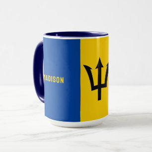 Caneca Sinalizador de Barbados de Nome Personalizado