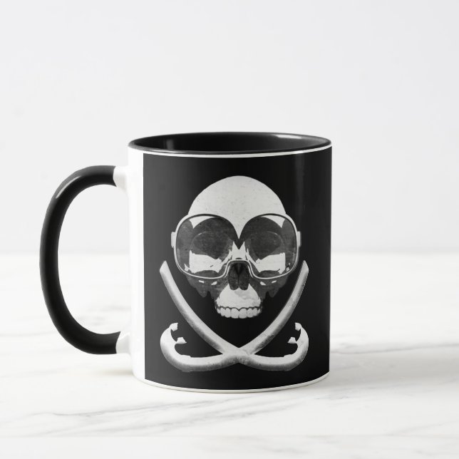 Caneca Sinalizador de Caveira Pirata e Scuba (Esquerda)