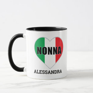 Caneca Sinalizador italiano NONNA Heart personalizado