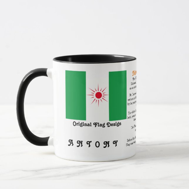 Caneca Sinalizador nigeriano personalizado - Fatos (Esquerda)