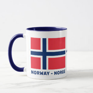 Caneca Sinalizador Norueguês de Nome e Texto Personalizad