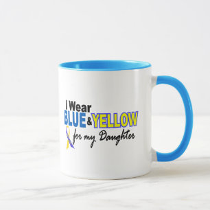 Caneca Síndrome de Down eu visto azul & amarelo para