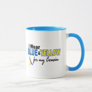 Caneca Síndrome de Down eu visto azul & amarelo para meu