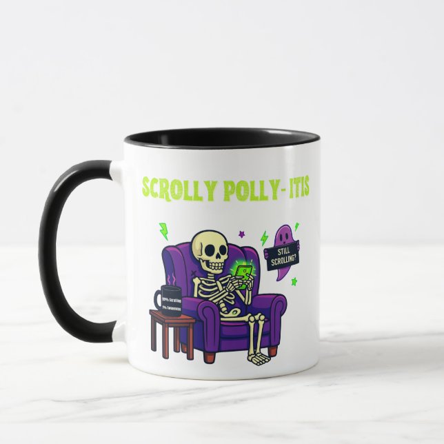 Caneca Síndrome de Scrolly Polly ‑ Divertida Navegação se (Esquerda)
