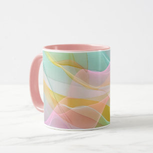 Caneca Sinfonia Pastel de Fitas Flutuantes e Transparente