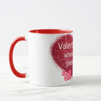 Caneca Singles valentine's day sarcastic text on heart