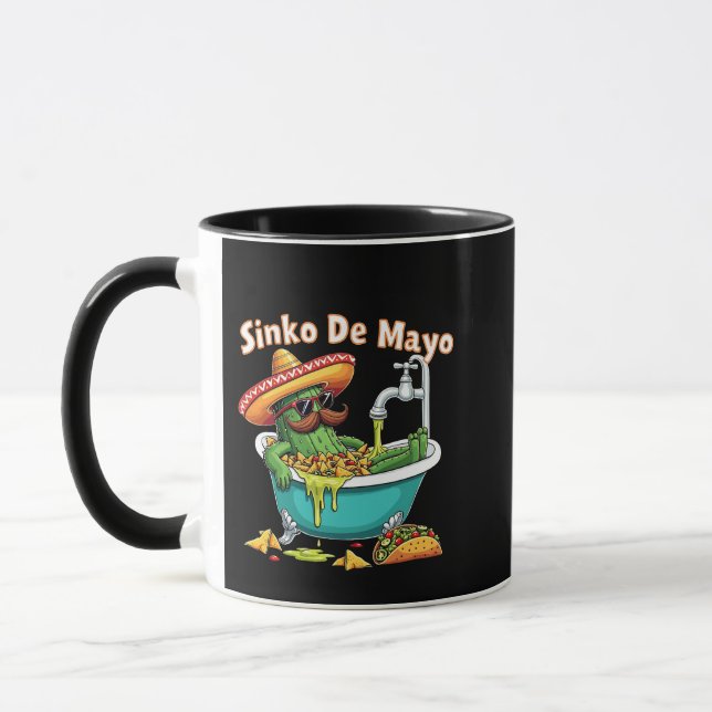 Caneca Sinko de Mayo"Cinco engraçados de Mayo Cactus (Esquerda)