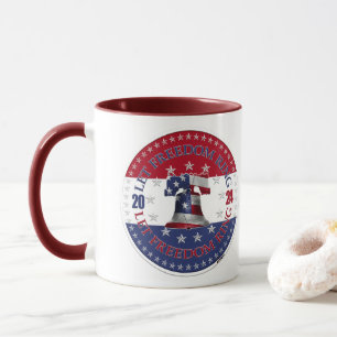 Caneca Sino da Liberdade Toque a Liberdade Vermelho e Azu