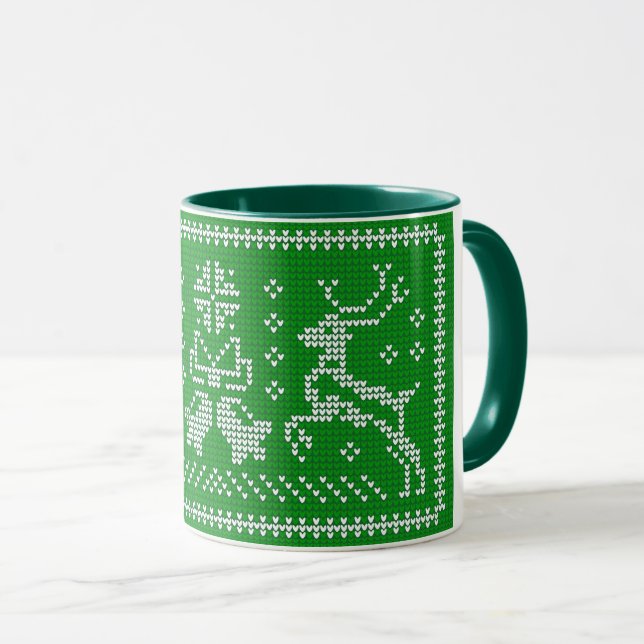 Caneca Sinos de jingles de suéter feio (Frente Esquerda)
