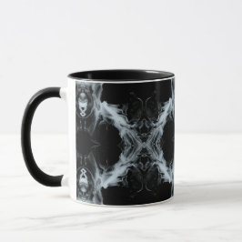 Caneca Sins and Virtues Abstract Black White Fluid Art