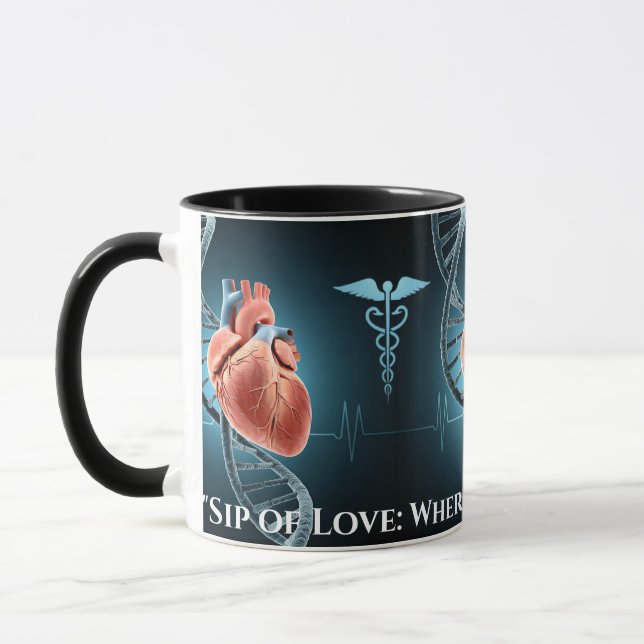 Caneca "Sip of Love: where Science met Heart" (Esquerda)