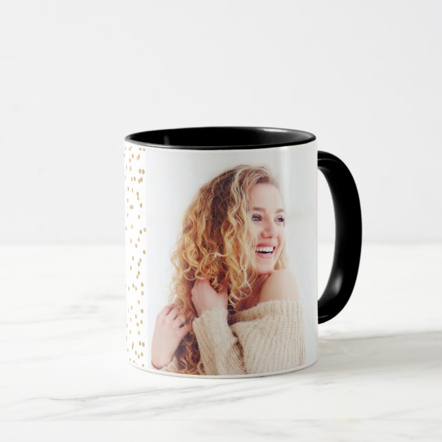 Caneca sip sip hooray fotografia elegante de bolinhas dou (Frente Esquerda)