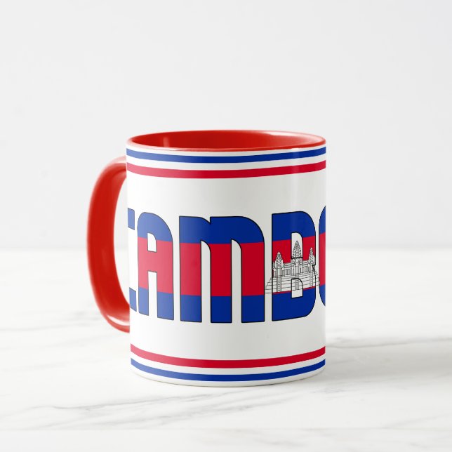Caneca Sippin' com o Café Patriótico Cambojano (Frente Esquerda)