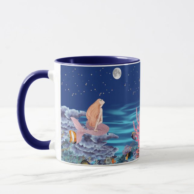 Caneca sirena mirando la luna (Esquerda)