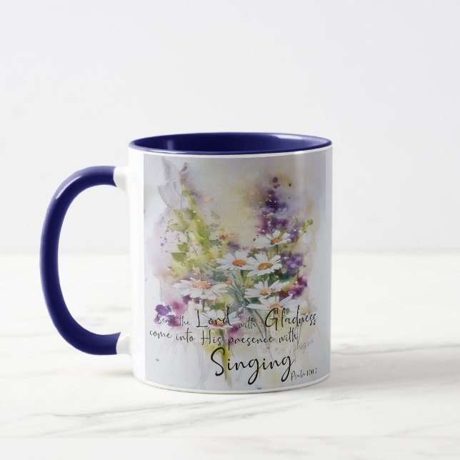 Caneca Sirva ao Senhor com alegria floral  (Esquerda)