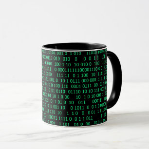 Caneca Sistema Numerário Binário Verde